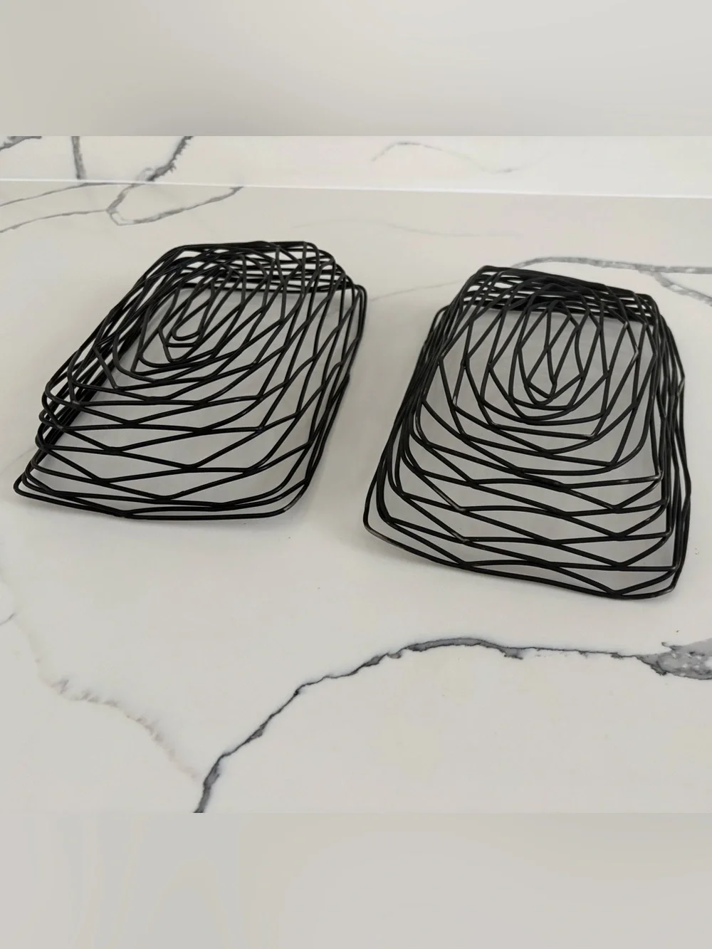 Modern Black Wire Decorative Baskets - Set of 2